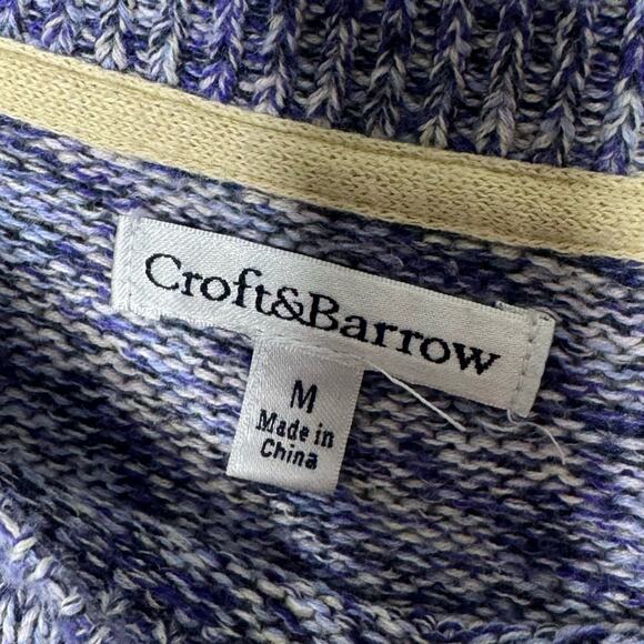 CROFT & BARROW / purple white marked crew neck sweater / M - Picture 4 of 7